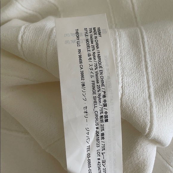 Theory White work short-sleeve top sz Small - Picture 9 of 9